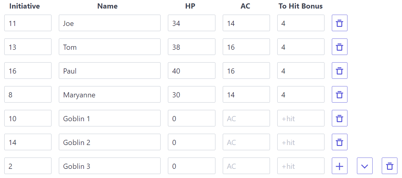 Four players and three monsters